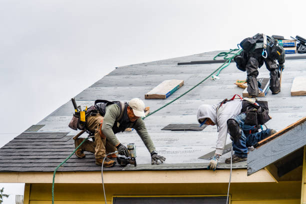 Professional Gutter Installation technician working in Blanchester, OH